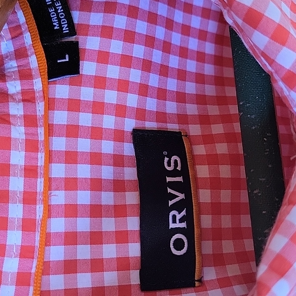 Orvis red/white checkered, button down long sleev… - image 6